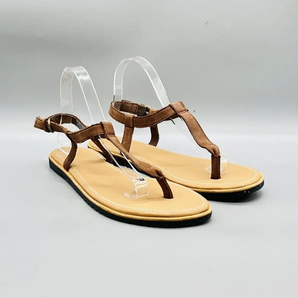 Sorel Sandals Womens 11 Brown Suede Thong Buckle Strap Slingback Flat Shoes